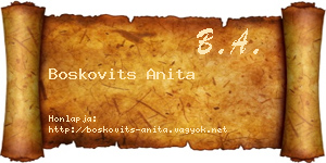 Boskovits Anita névjegykártya